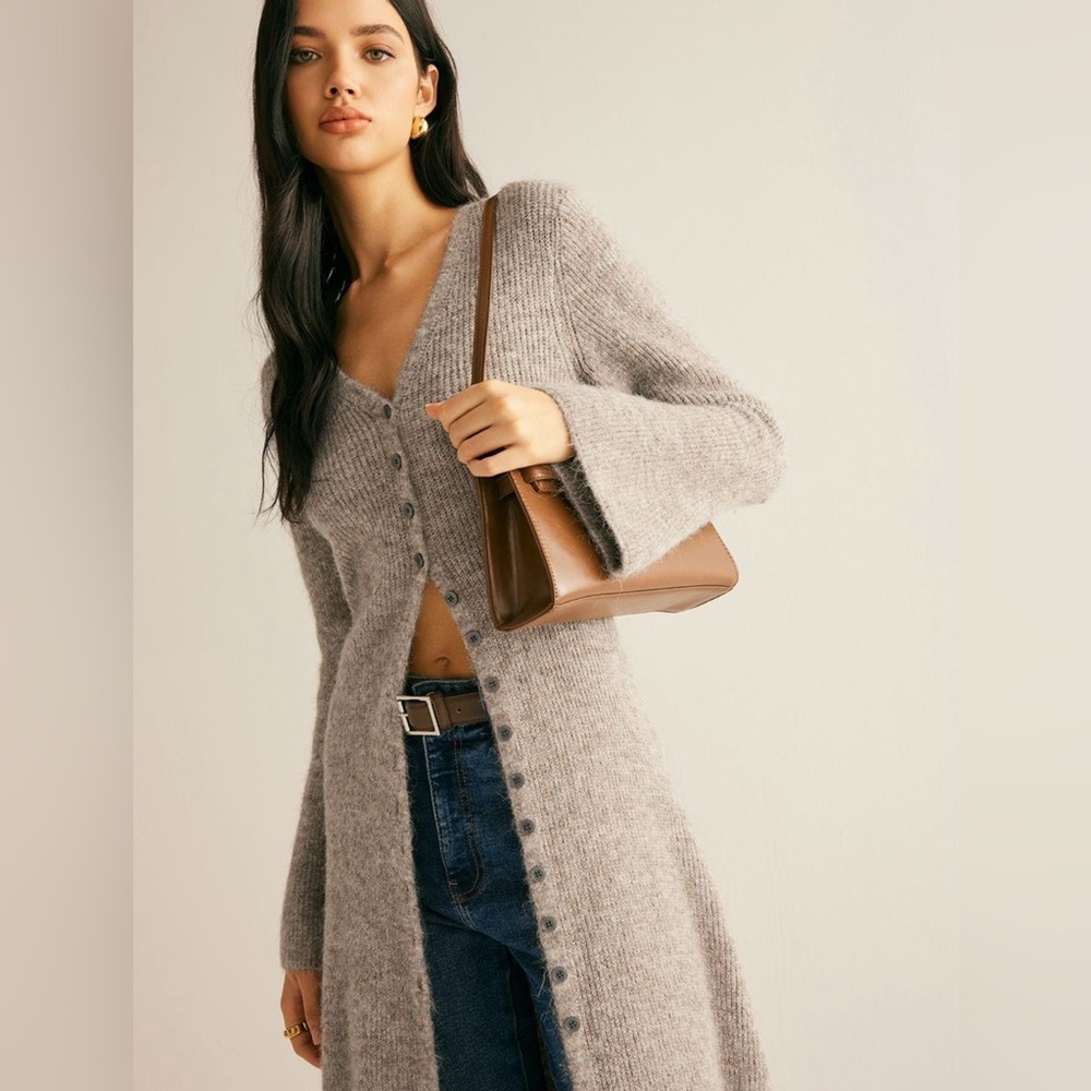 NWT Commense Stacking V-Neck Split Long Cardigan … - image 2